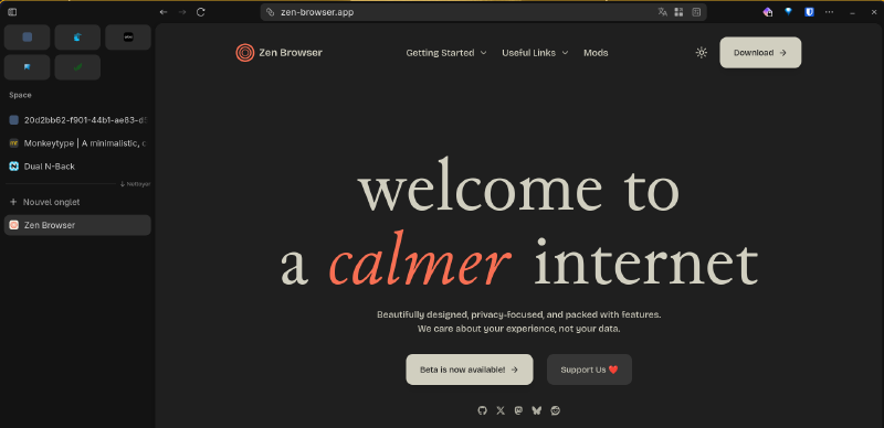 Zen est mon navigateur préféré - respectueux de la vie privée, rapide et moderne.